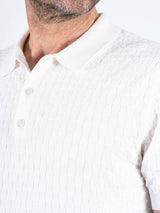 Charly strik polo med tern i hvid