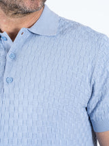 Charly strik polo med tern i lys blå