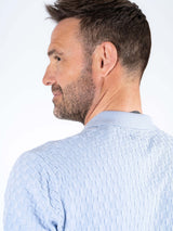 Charly strik polo med tern i lys blå