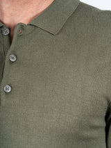 Sydney viscose polo langærmet I army grøn