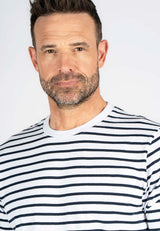 Runner stribet t-shirt I hvid/sort