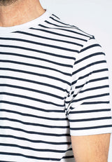 Runner stribet t-shirt I hvid/sort