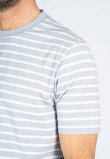Runner stribet t-shirt I blå/hvid