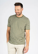 Runner stribet t-shirt I grøn/hvid