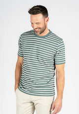 Runner stribet t-shirt I blågrøn/hvid