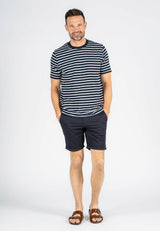 Runner stribet t-shirt I navy/hvid