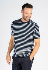 Runner stribet t-shirt I navy/hvid