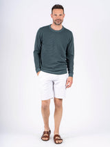 Viggo strik med O-hals i blågrøn