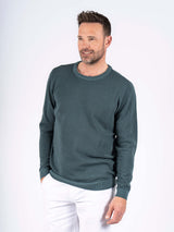 Viggo strik med O-hals i blågrøn