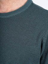 Viggo strik med O-hals i blågrøn