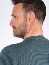 Viggo strik med O-hals i blågrøn