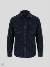 Parker fløjelsovershirt i navy