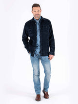 Parker fløjelsovershirt i navy