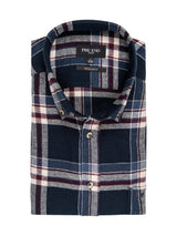 Farmer skjorte I hvid/navy tern