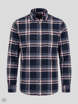 Farmer skjorte I hvid/navy tern