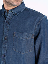 Denni denim skjorte i mørk blå