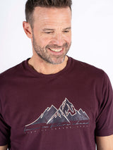 Caden t-shirt med print I vinrød