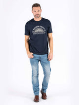 Caden t-shirt med print I navy