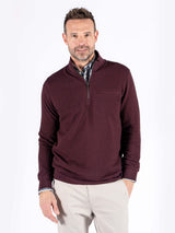Tony Zip sweat I vinrød