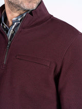 Tony Zip sweat I vinrød