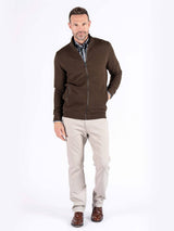 Tony sweat cardigan I brun