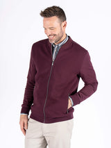 Carlton sweat cardigan I vinrød