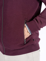 Carlton sweat cardigan I vinrød