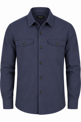 Halton overshirt / hørskjorte I navy