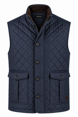 Harald quiltet vest I navy